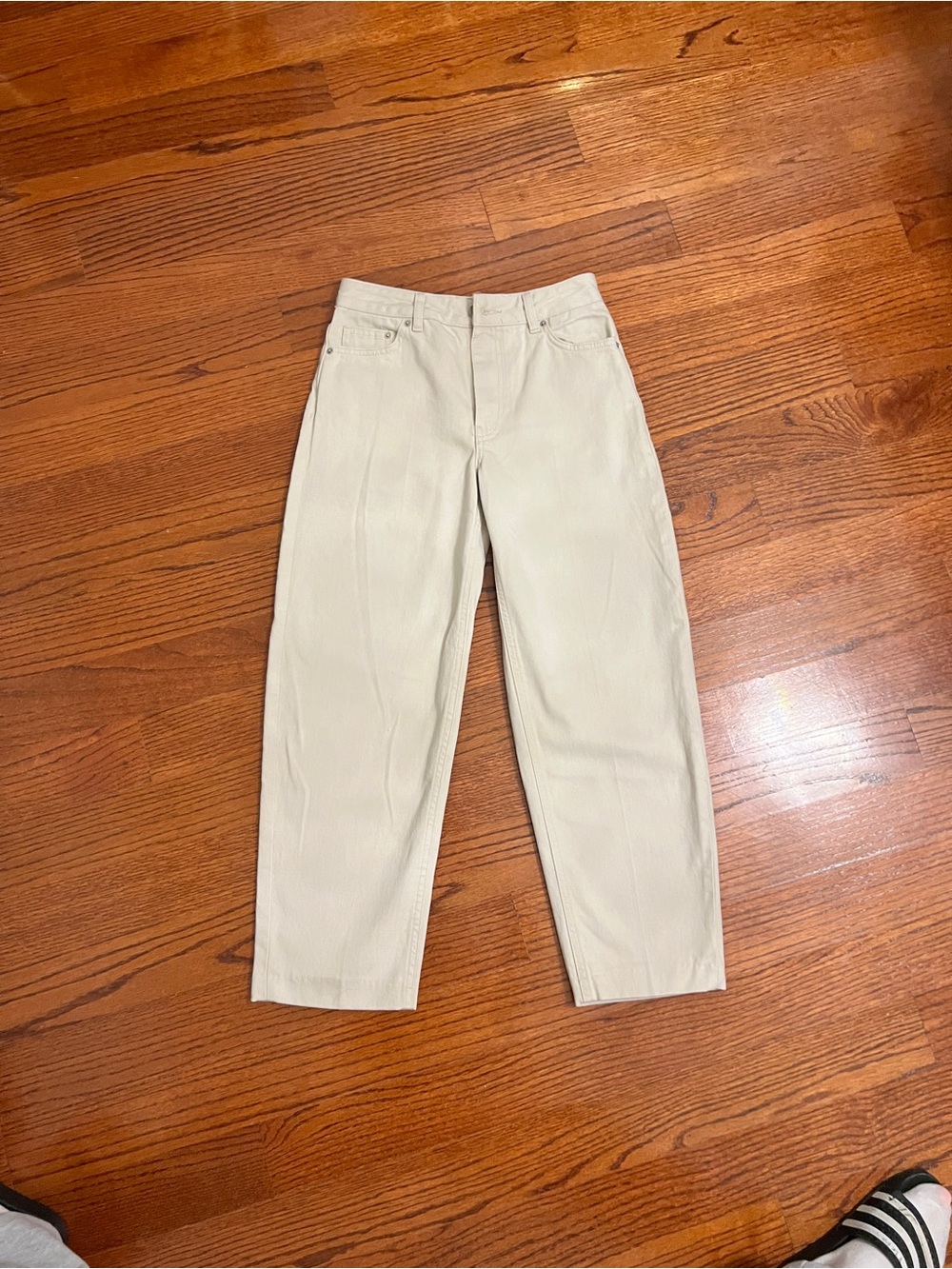 ZARA "ZW Collection" Tapered Organic Cotton Jeans Ecru